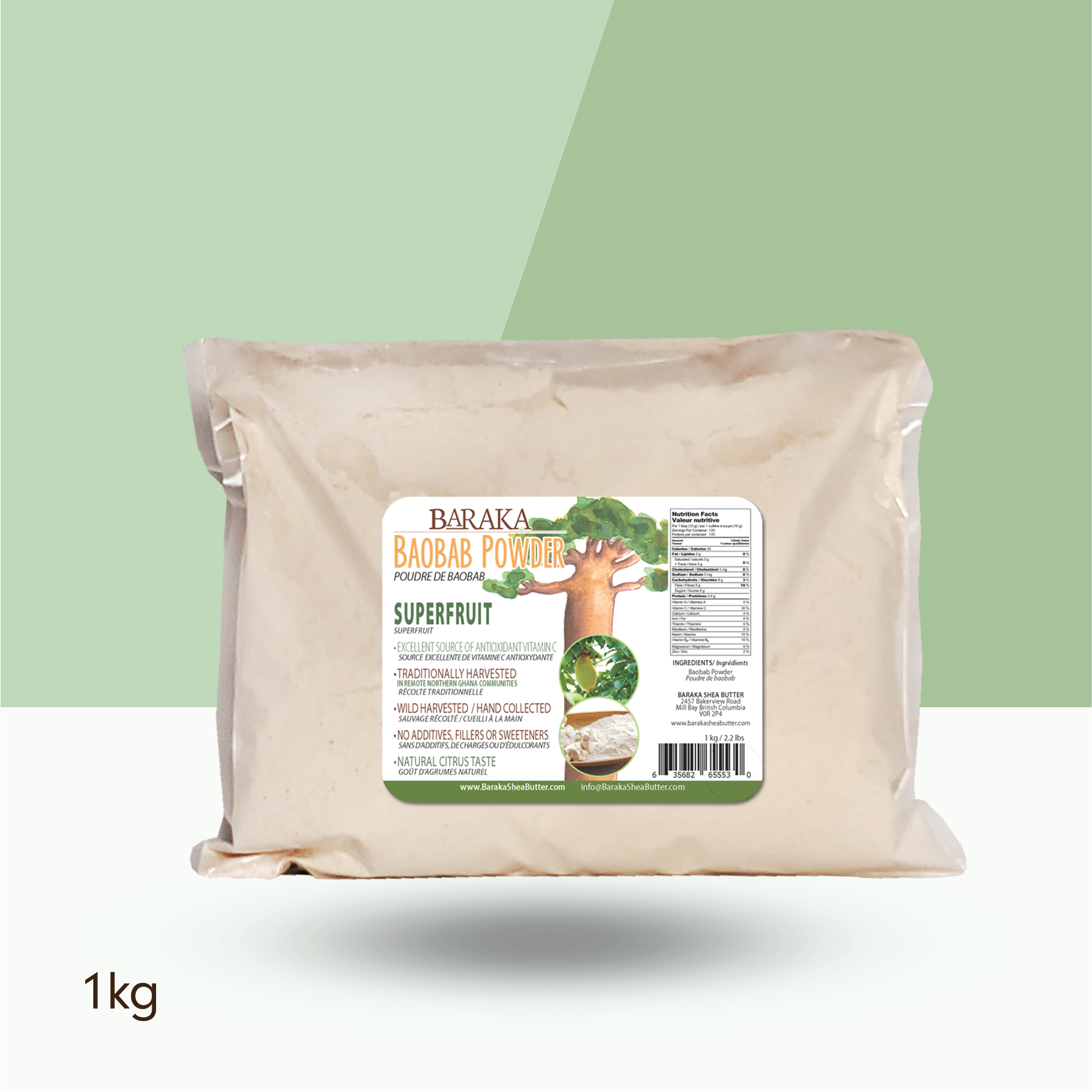 Baraka Baobab Powder 2.2 lb 1 kg
