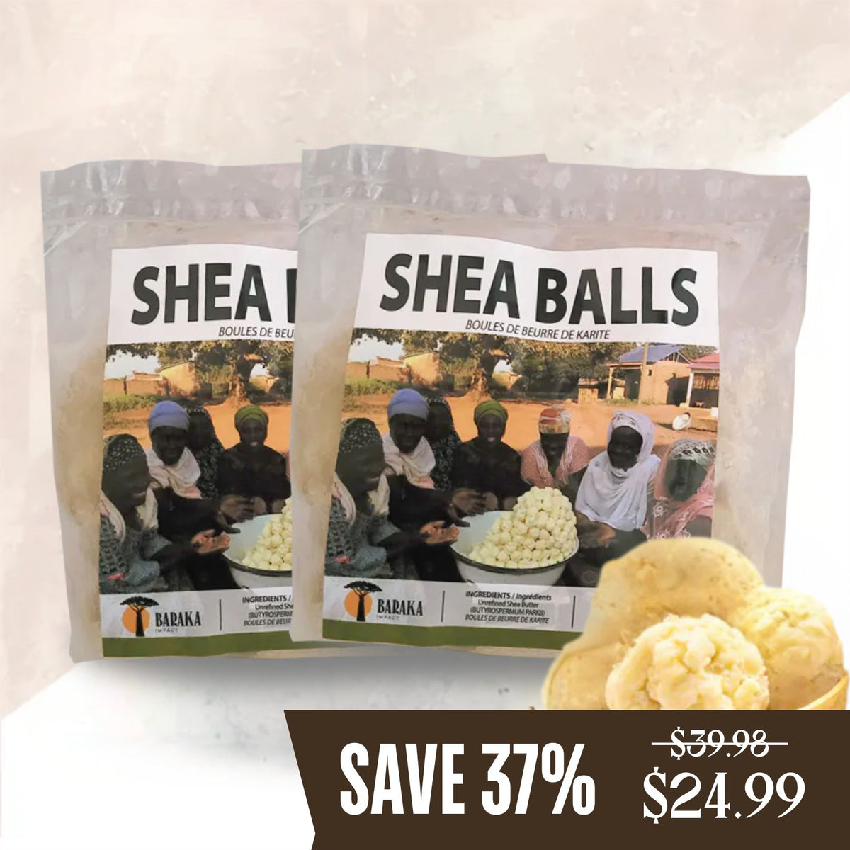 Shea Butter Balls 2 bag of six balls (Save $14.99 37%)