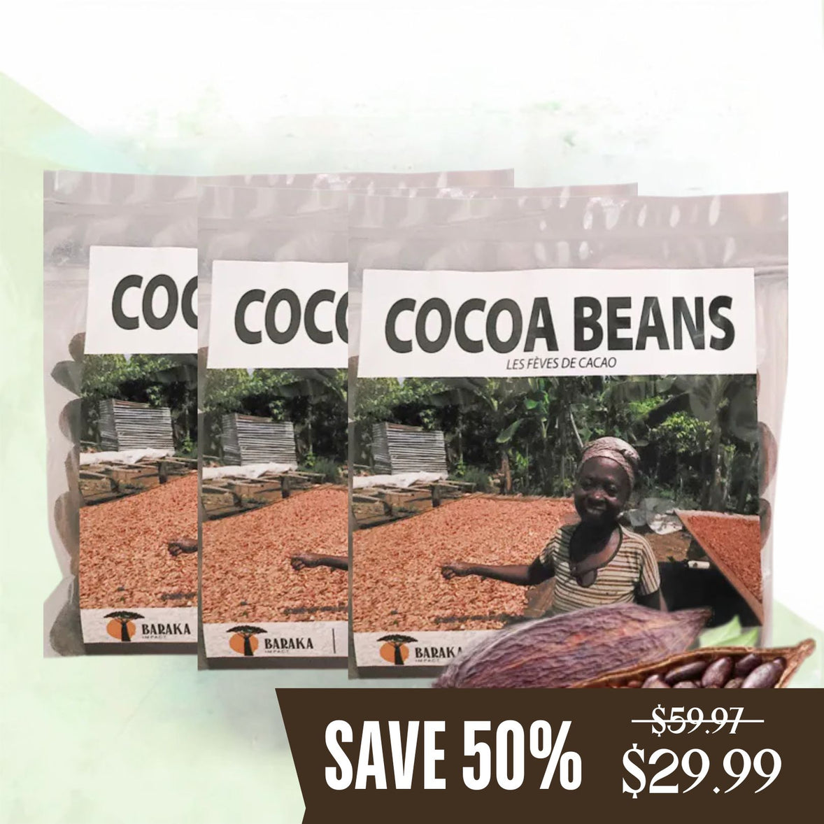 Cocoa Beans (The Source of Cocoa Butter) 3 bags (Save 29.98 50%)