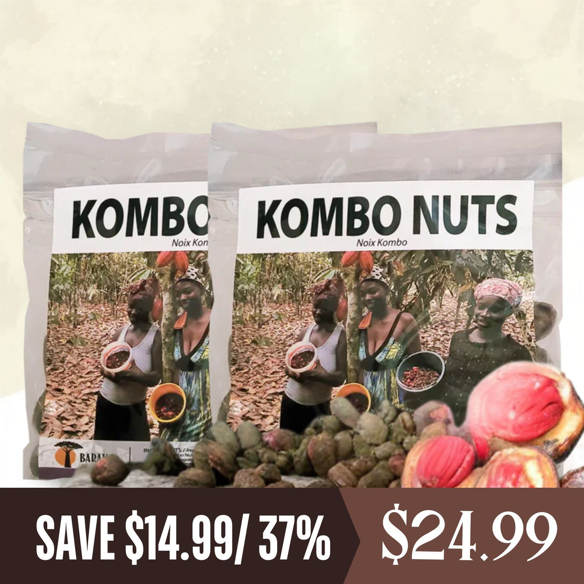 Kombo Nuts (Cosmetic & Sterile) 2 bags (Save $14.99 37%)