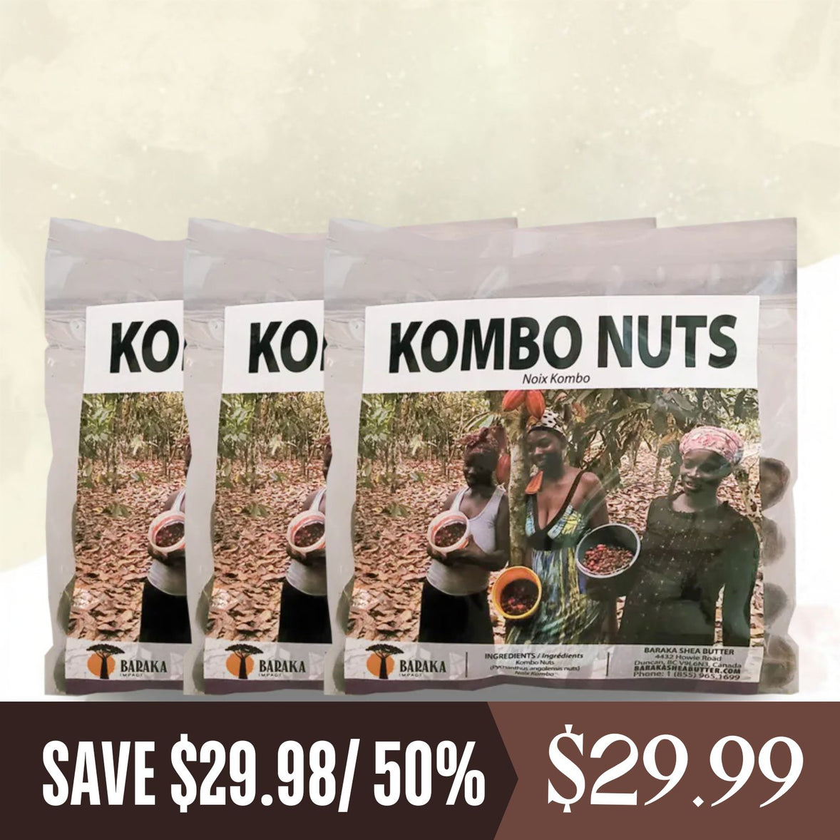 Kombo Nuts (Cosmetic & Sterile) 3 bags (Save 29.98 50%)