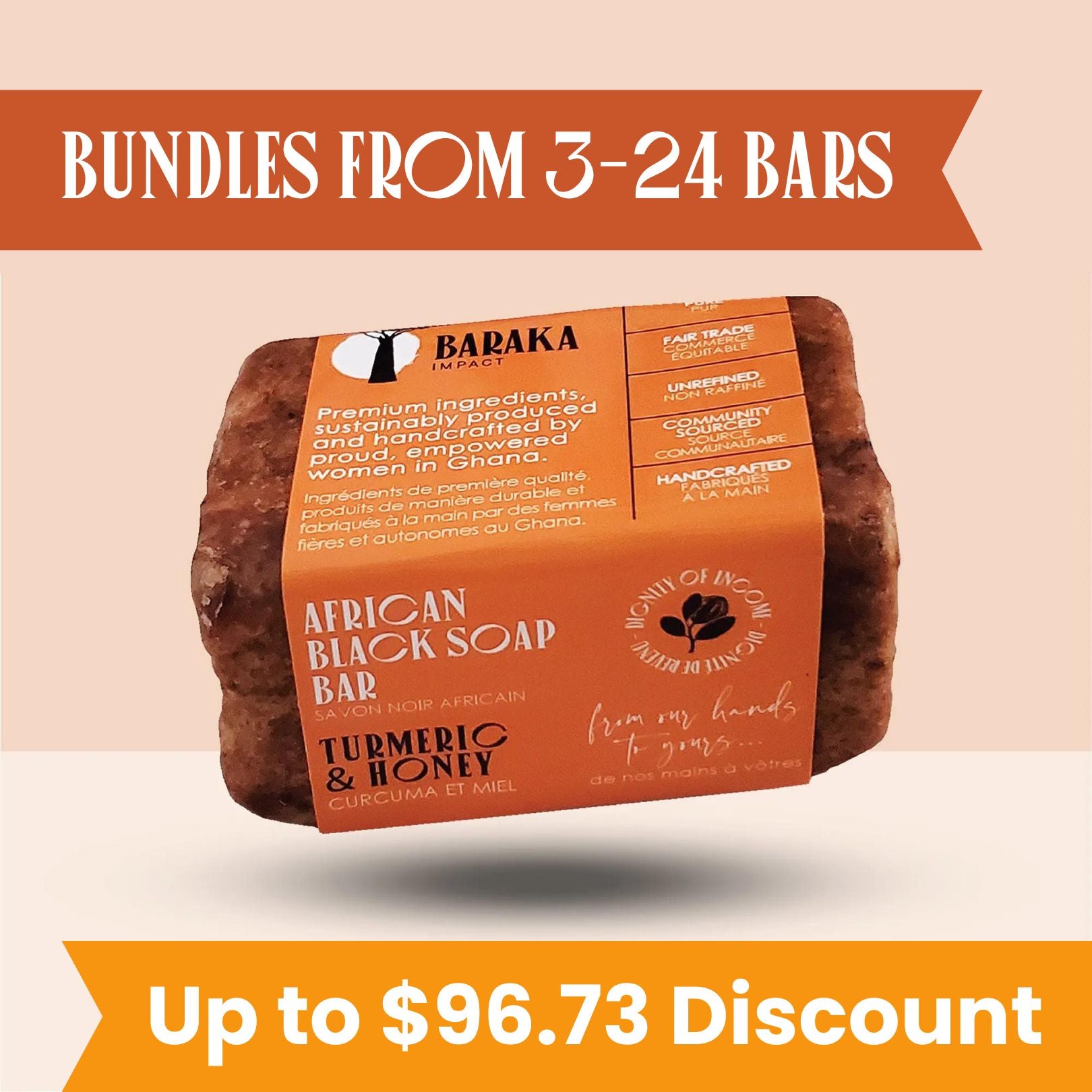 Baraka Turmeric & Honey Black Soap