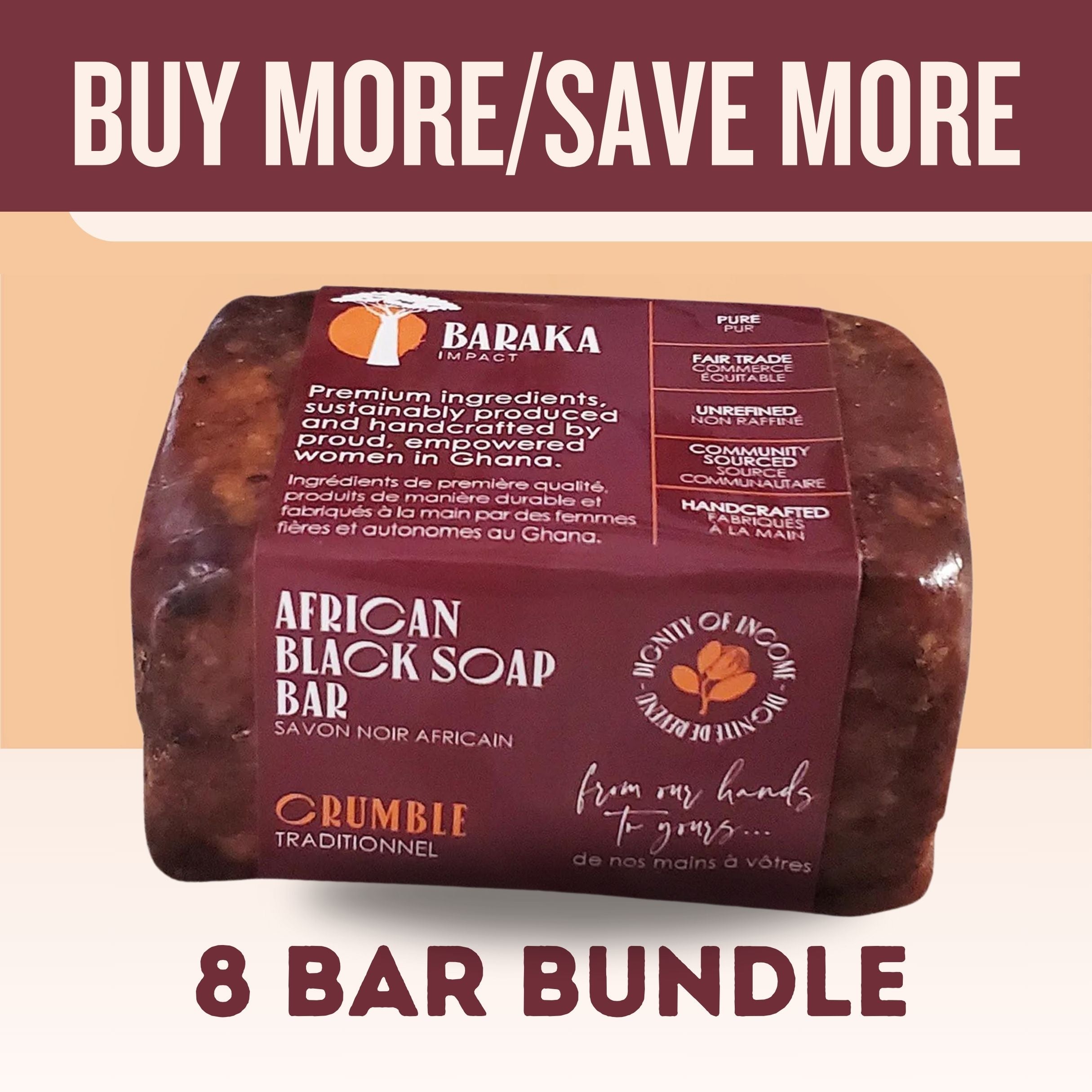 Original Crumble Bar Black Soap 8 Bars