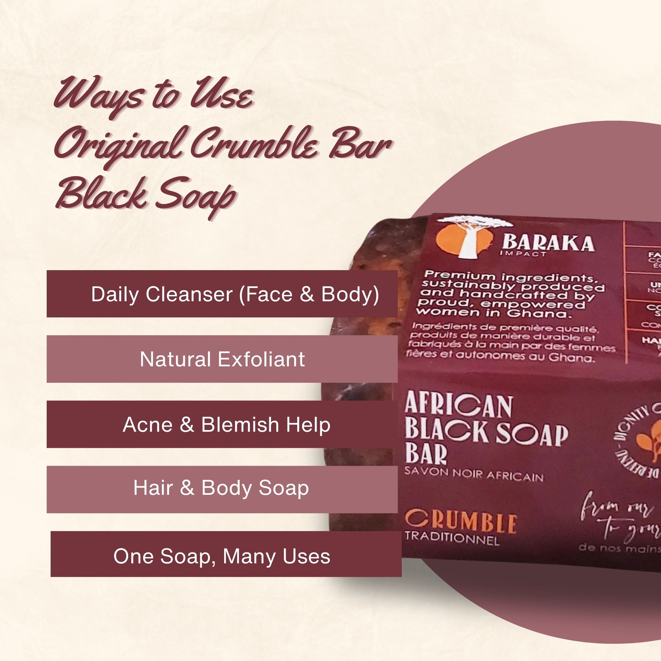 Original Crumble Bar Black Soap