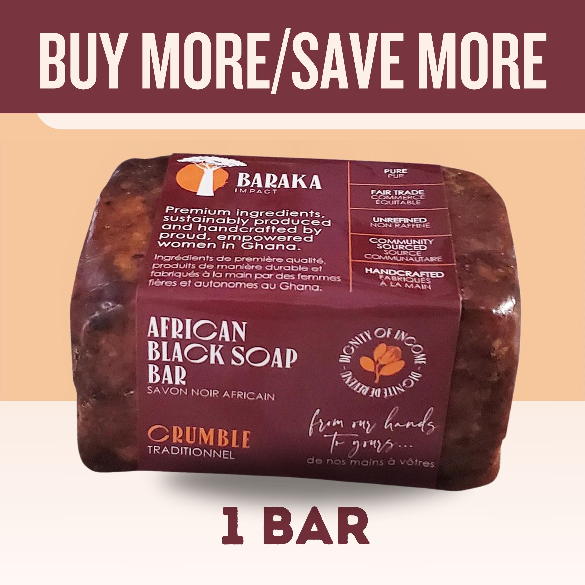 Original Crumble Bar Black Soap 1 Bar