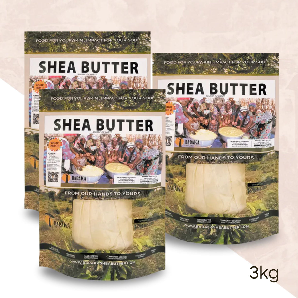 Shea Butter: Organic &amp; Fair Trade 6.6 lb 3 kg