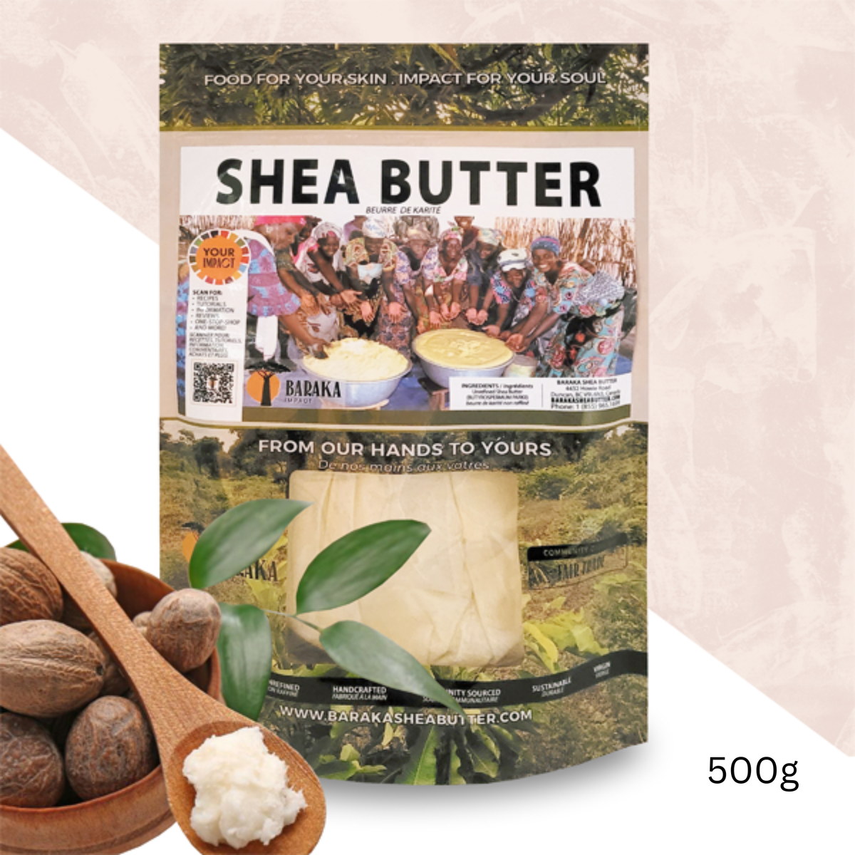 Shea Butter: Organic &amp; Fair Trade 1.1 lb 0.5 kg